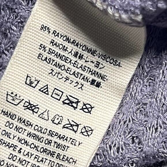 FREE PEOPLE ANTHROPOLOGIE THERMAL LILAC SCOOP NECK LONG SLEEVE TOP SIZE S - Picture 5 of 6